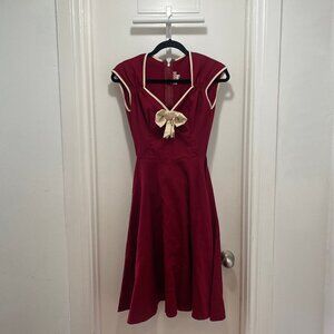 Pinup Couture 50’s Retro Scarlet cotton swing dress Sz XS
